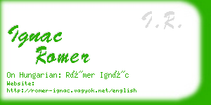 ignac romer business card